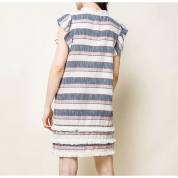 Holding Horses Dress Womens 6 Anthropologie Striped Fringe tiered Western boho - Picture 2 of 11